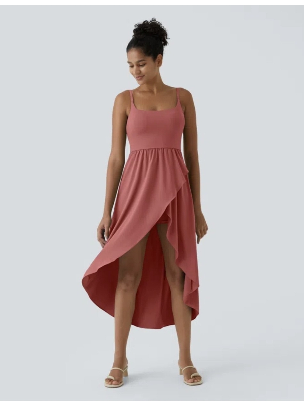 HALARA Breezeful High Low 2 Pc Pocket Flowy Midi Quick Dry Dress